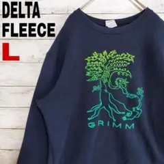 w37 US古着 DELTA FLEECE スウェット GRIMM 木 アニマル