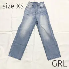 GRL ハイウエストデニムパンツ ハイウエストパンツ ワイドパンツ XS デニム