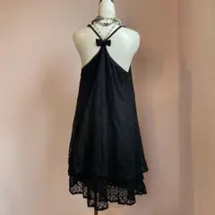 レース リボン付きキャミワンピース　フェアリーグランジ　ガーリー　姫系　00s'