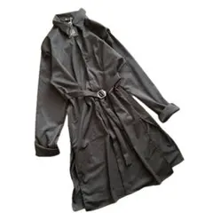 Le sucood シャツコート　ベルト付き　スリット　ユニセックス　ブラック