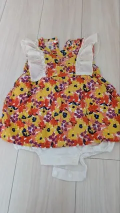 après les cours 花柄ロンパース 80