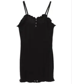 イーハイフンワールドギャラリーボンボン ランダムリブキャミワンピース ブラック