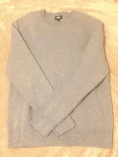 UNIQLO グレー ウォッシャブルコットンクルーネックセーター