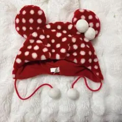ディズニー　ミニーファンキャップ　水玉