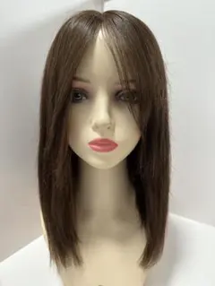 フルウィッグ人毛100%人毛ウィッグ医療ウィッグボブストレート広い頭皮