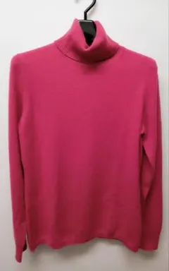 ユニクロ　カシミヤ100%　タートルネックセーター　ニット　L　ピンク
