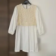 ザラ⭐️クロシェ編み　ベストシャツワンピース