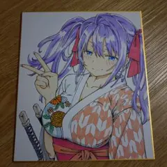 て*）様 アナログイラスト 手描きイラスト 色紙イラスト オリキャラ