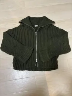 Rafital オリーブグリーン リブニット