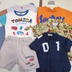 TOMICA 車プリントTシャツ・ショートパンツ5点セット