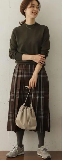 URBAN RESEARCH DOORS カラーチェックプリーツロングスカート