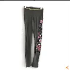 H&M レギンス カーキ 170cm スパッツ レディース　ハイビスカスのサムネイル