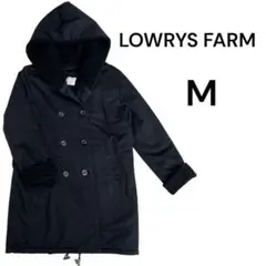 ローリーズファーム　ライニングボア　フード付き　モッズコート　ドロスト　黒　M