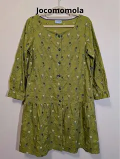 Jocomomola 花柄グリーン七分袖チュニック