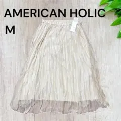 【新品未使用タグ付き】アメリカンホリック プリーツロングスカート M ベージュのサムネイル