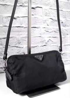 【美品】 PRADAプラダ ナイロンxレザー ショルダー カメラ バッグ ポーチのサムネイル