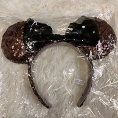 ディズニーリゾート　ミニー　カチューシャ　スパンコール　ブラック