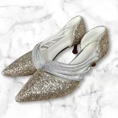 未使用✨ZUJINGMEI グリッター ポインテッドトゥパンプス 22.5㎝