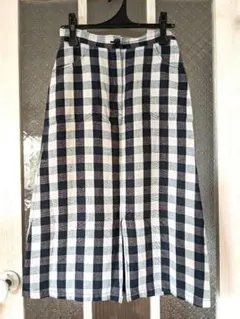 SLOBE IENA スローブイエナ　チェック柄ロングスカート ブルー系 M