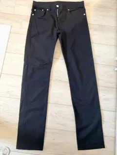 BEAUTY&YOUTH スリムフィット ブラックコットンパンツ