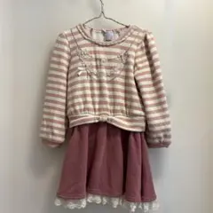【axes femme】裏起毛ピンクワンピース【98〜104】のサムネイル
