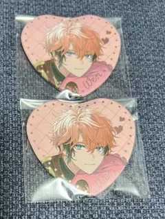 にじさんじ Melty Valentine 赤城ウェン ハート型缶バッジ　2点