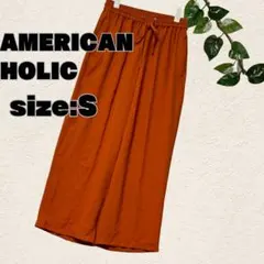 AMERICAN HOLIC ワイドパンツ オレンジ S サイドポケット