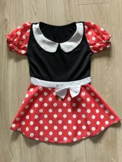 ミニーマウス風 赤と黒の水玉ワンピース ハロウィン