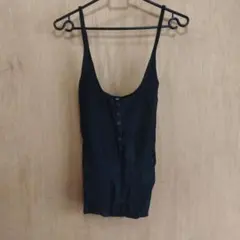 【未使用】レディース★SLY リブ編み黒キャミソール ボタン付き Ｍサイズ