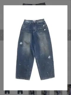 【Chikashitsu +】painted buggy denim pants