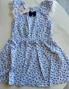 ミキハウス女の子日本製 花柄ノースリーブワンピース 110cm