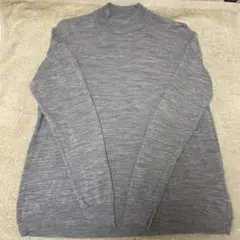 【美品】UNIQLO★ユニクロ グレー ハイネックセーター （M）ウール100%