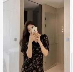 レース ブラックドレス （M）値下げ交渉OK