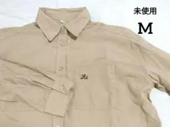 未使用 レディース 麻混 シャツ長袖 M 襟ワイヤー テンセルのサムネイル