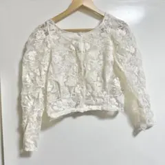 mystic パワショルオーガンジーブラウス