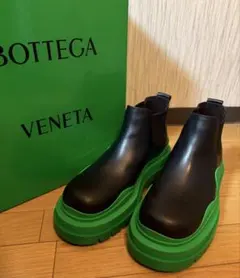 BOTTEGA VENETA タイヤ アンクルブーツ 43 未使用 黒×グリーン