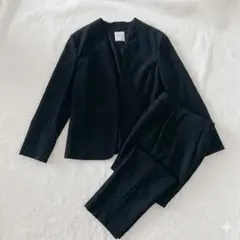 INDIVI インディヴィ　スーツ　セットアップパンツ　ノーカラー　洗えるスーツ