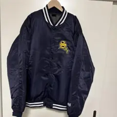 ネイビー スタジャン 刺繍ロゴ