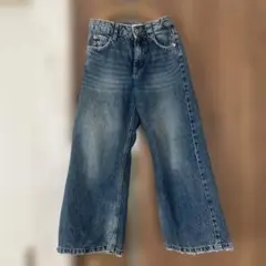 デニム ワイドパンツ ZARA ザラ　ダメージ加工　女の子　ヴィンテージ加工