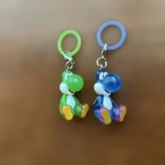 ヨッシー　めじるしアクセサリー　緑　青　めじるしチャーム　スーパーマリオ