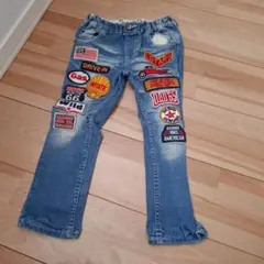 110cm daddyoh daddy 刺繍パッチ付きデニムパンツ