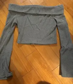 SHEIN グレー オフショルダー トップス M