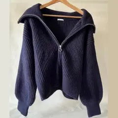 GU ニット Mサイズ　ハイネック風　ファスナー　チャック　ワイドのサムネイル