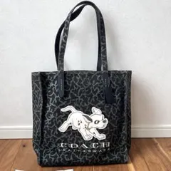 美品COACH × Disney 101匹わんちゃん ダルメシアン トートバッグ