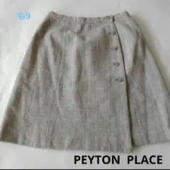 【PEYTON PLACE】グレーチェック柄　巻きスカート