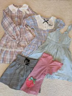 【USED】子供服　女の子　140　夏物、 春・秋物　まとめ売り5点