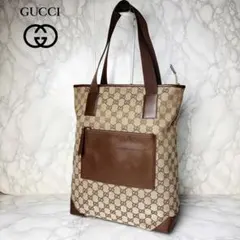 GUCCI 希少 薄型 スクエア GGスプリーム ショルダーバッグ 斜め掛け 茶 