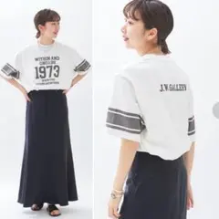 春夏物★美品★プラージュ ジェーンスミスTシャツ 定価13,200円 白のサムネイル