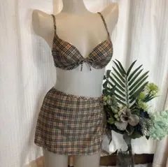 限定値下げ⭐︎バーバリーブルーレーベル　ビキニ　水着 BURBERRY バーバリーブルーレーベル ビキニセット M ケース付 オレンジ