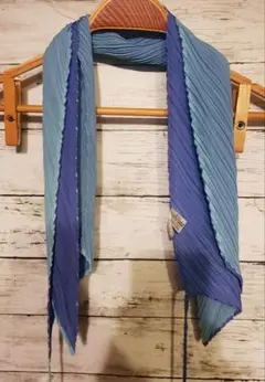 ISSEY MIYAKE プリーツプリーズ ストール 青×水色